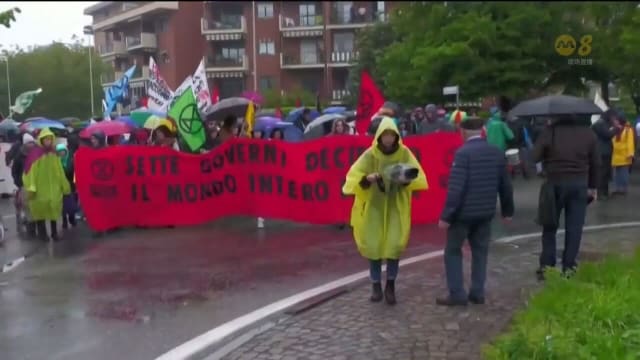 七国集团将在意大利召开会议 当地民众走上街头抗议这场会议