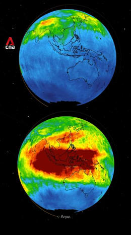 Citra satelit NASA tunjukkan luasnya polusi karbon monoksida akibat karhutla sejak Agustus