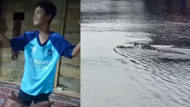 印尼13岁男孩下水捡足球 遭鳄鱼袭击身亡