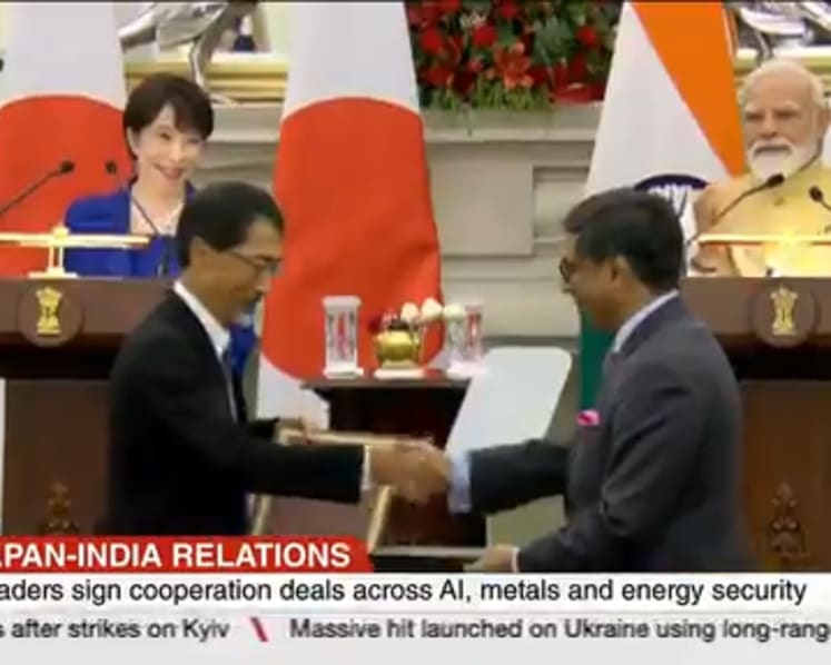 Japan and India sign agreements to boost cooperation in AI, energy and defence