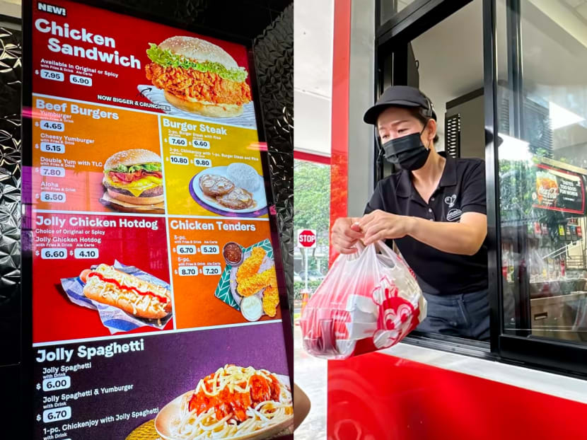 First look: Jollibee opens fast food drive-thru at a petrol station in Jurong
