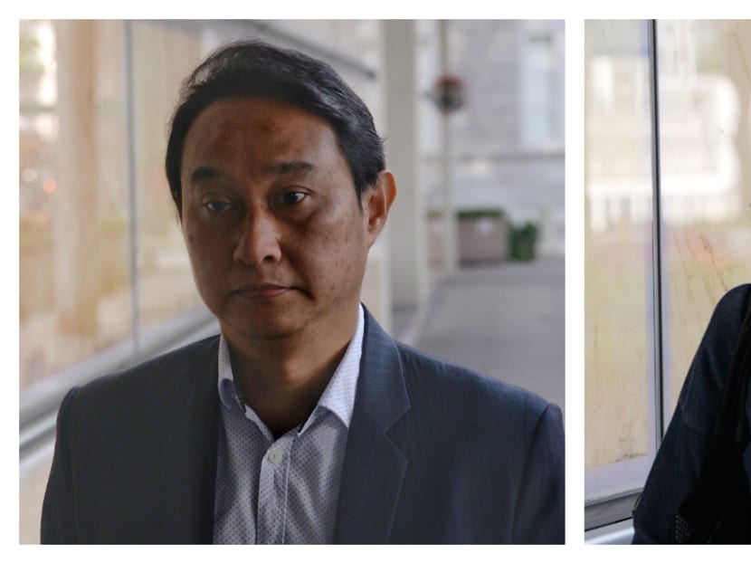 Chew Eng Han (L) and Sharon Tan (R) are pictured arriving at the Supreme Court, April 19, 2017. Photo: Robin Choo/TODAY