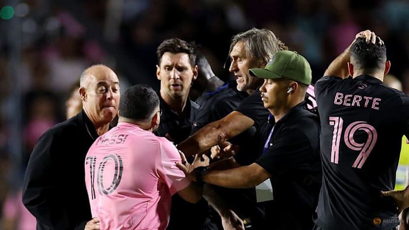 Inter Miami's Messi knocked down as security guard subdues pitch invader