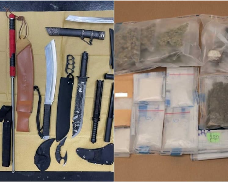 Weapons including swords, machetes seized during drug raid in Ubi