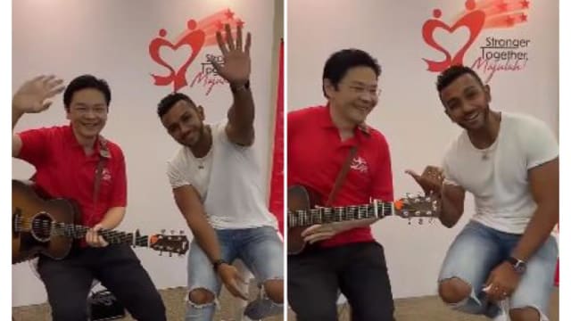 副总理变身吉他手为歌手陶菲克伴奏 表演原声版国庆主题曲