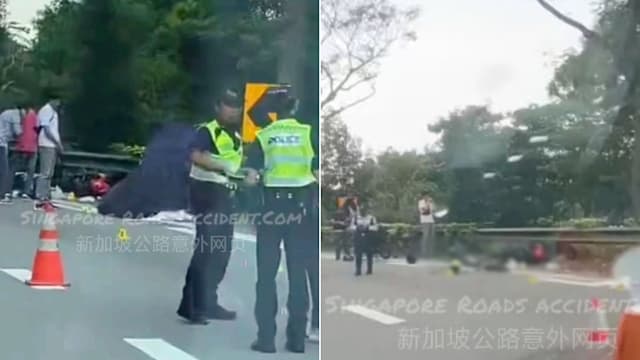 PIE路口两摩托车出车祸 一人丧命一人送医