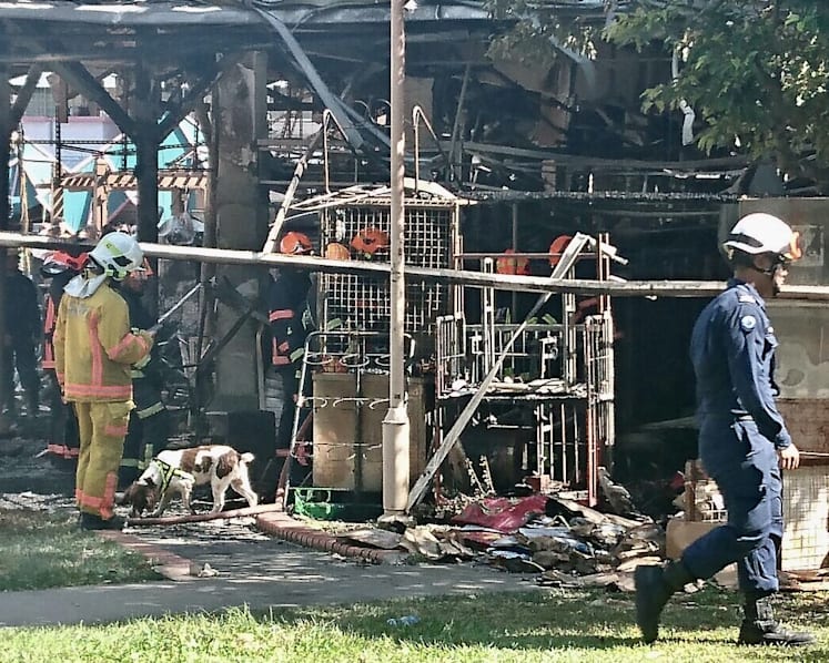 Fire guts Jurong West wet market, coffee shop
