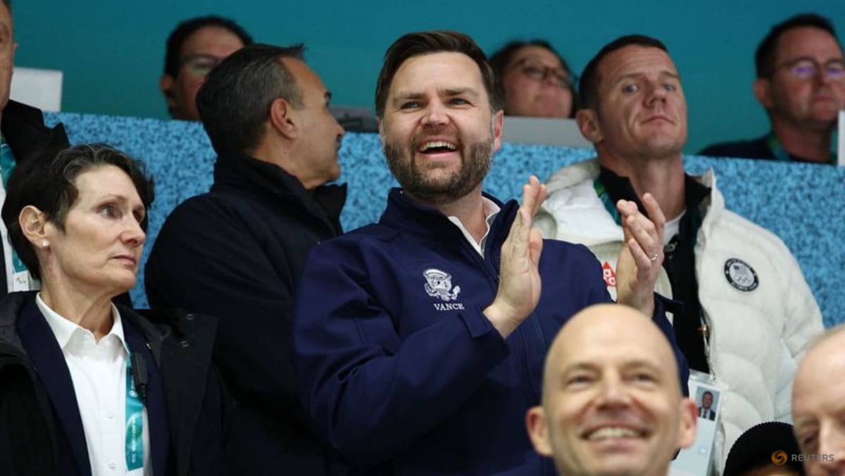 US Vice President Vance cheers on US ice hockey team in Milan
