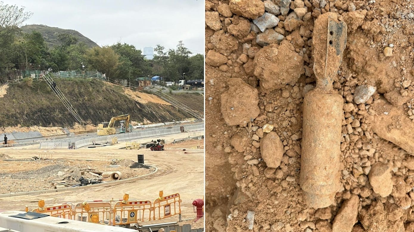 香港工地发现未引爆二战炮弹 警封锁现场就地引爆