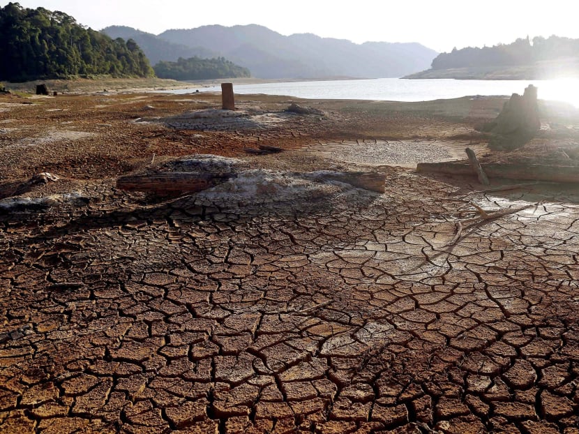 An area near Linggiu Reservoir in Johor. The reservoir enables Singapore to reliably draw water from the Johor River by releasing water into the river to prevent saltwater intrusion from the sea into the river. However, the water level at the reservoir fell to a historic low of 35 per cent on April 22, 2016. Photo: Raj Nadarajan/TODAY An area near Linggiu Reservoir in Johor. The reservoir enables Singapore to reliably draw water from the Johor River by releasing water into the river to prevent saltwater intrusion from the sea into the river. However, the water level at the reservoir fell to a historic low of 35 per cent on April 22, 2016. Photo: Raj Nadarajan/TODAY