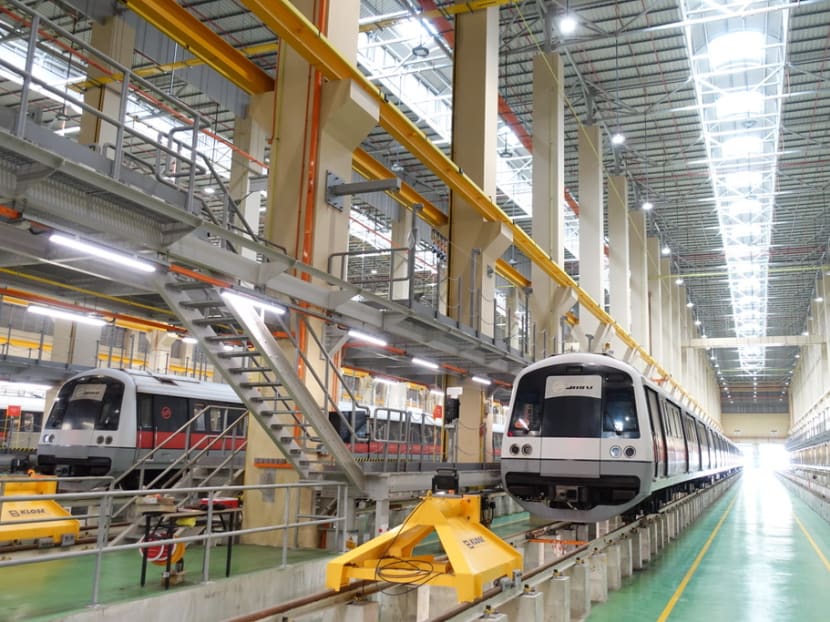 A new substation at Tuas Depot will help boost power capacity along the North-South, East-West lines by about 50 per cent. Photo: Koh Mui Fong/TODAY