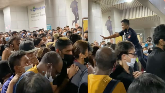 越堤族长周末挤爆新山关卡 出动保安爬墙维安