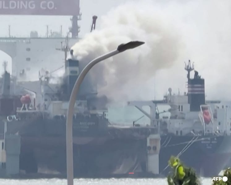 At least 20 killed in cargo vessel fire at China shipyard