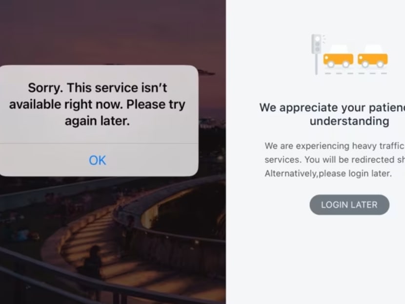 Screenshots showing the DBS Ibanking service page and Paylah service being down on Oct 14, 2023.