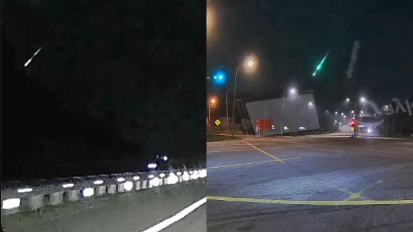 疑似流星划过马国夜空 民众纷纷拍下画面
