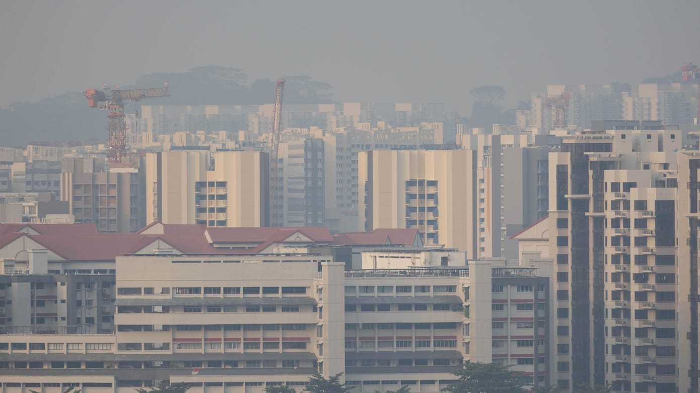 裕廊西9月4日烟霾情况。（图：亚洲新闻台/Ili Mansor）