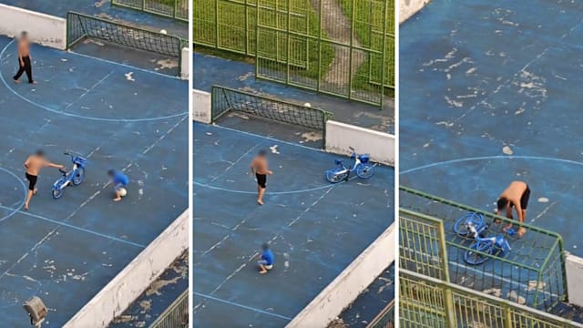 粗暴对待共享脚踏车视频引热议 业者已报警