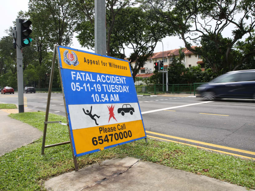 A sign appealing for witnesses is seen at the spot where foreign domestic worker Jaspreet Kaur, who was pushing a two-year-old boy in a stroller, died after an accident. A sign appealing for witnesses is seen at the spot where foreign domestic worker Jaspreet Kaur, who was pushing a two-year-old boy in a stroller, died after an accident.