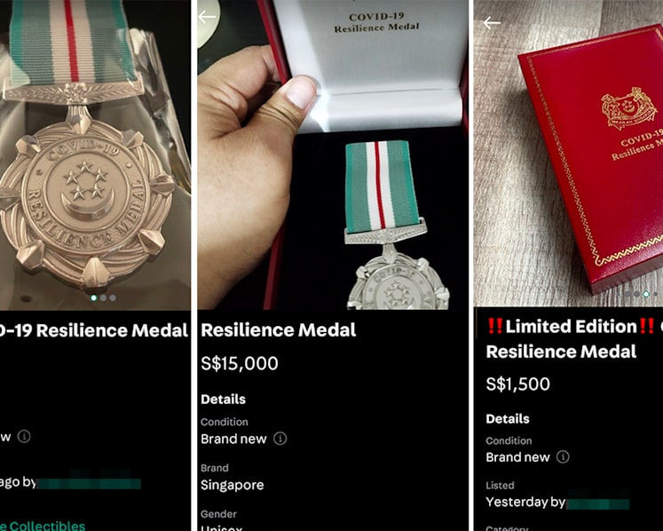 Some Covid-19 frontliners put up their Resilience Medals for sale on Carousell; PMO says medals 'should be handled with respect'