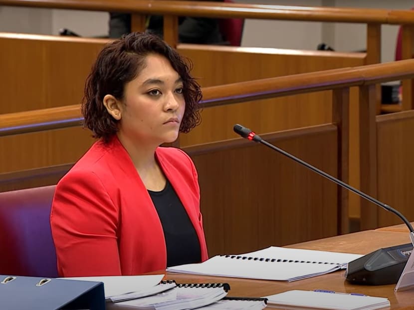 Former Workers’ Party Member of Parliament Raeesah Khan at a Committee of Privileges hearing on Dec 22, 2021. 