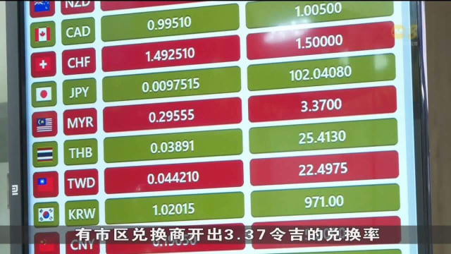 令吉兑新元汇率达3.4 受访货币兑换商：学校假期将至推高需求