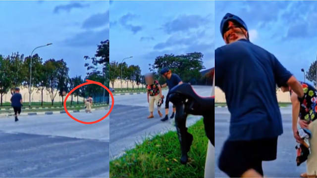 见老妇清晨行走路中央 暖心骑士掉头助对方回家