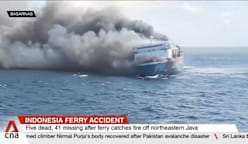 5 dead, 41 missing after ferry catches fire off northeastern Java 