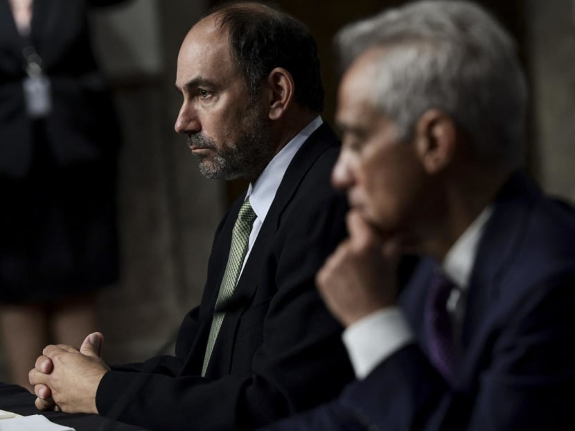 Mr Jonathan Kaplan (left), during a Senate confirmation hearing on Oct 20, 2021, in Washington, DC.