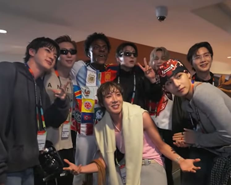 IShowSpeed meets BTS at FIFA World Cup final, celebrates with hugs and a backflip