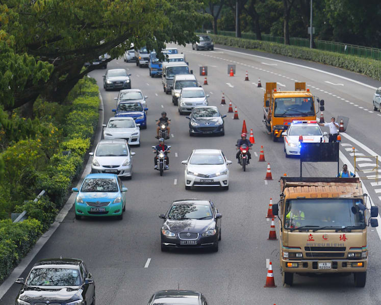 Two lanes along PIE closed after new oil spill