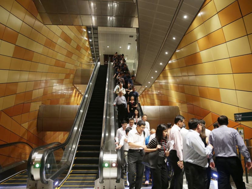 The interior of MRT Downtown Line 3 Bencoolen station. Photo: TODAY