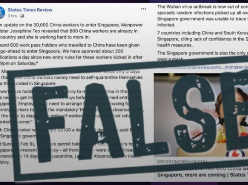 In a media statement on Monday (Feb 17), the ministry said Mr Iswaran had instructed the Protection from Online Falsehoods and Manipulation Act (Pofma) Office to order the social media giant to take this action under Section 34 of Pofma, which took effect last October.