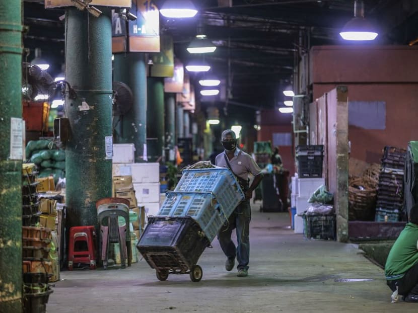 A general view of the Kuala Lumpur wholesale market as traders resume business after the enhanced movement control order on the area was lifted on May 13, 2020.