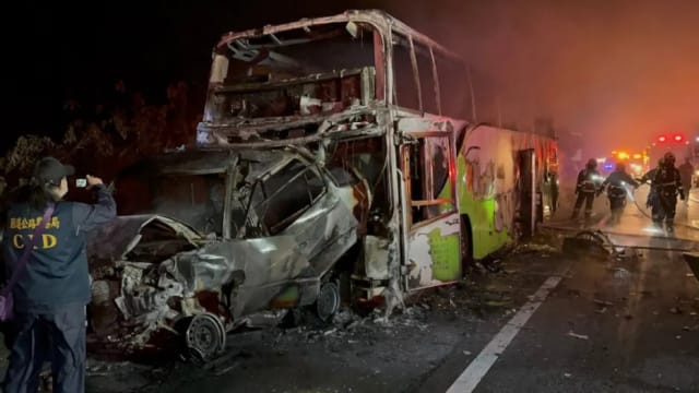 台湾发生连环车祸酿两死九伤