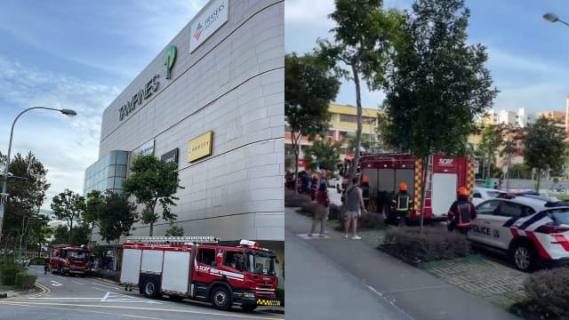 Tampines 1商场电路板着火 公众：闻得到烧焦味