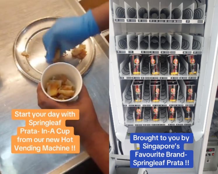 This vending machine serves hot plain or egg prata with curry from Springleaf Prata Place