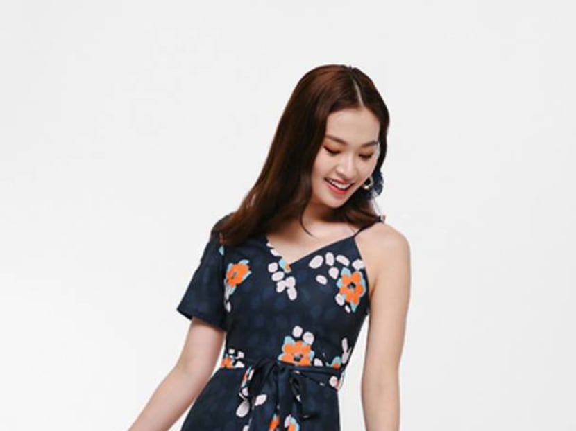 navy blue dress for baby girl Love Bonito Ayesha Asymmetric Drape Front Column Dress, Women's Fashion,  Dresses & Sets, Dresses on Carousell main image 1