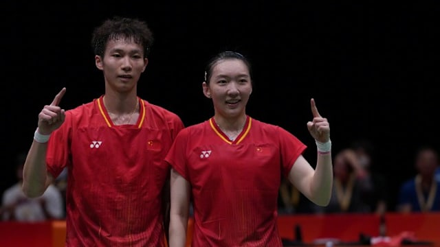 中国羽球混双四连冠 蒋振邦魏雅欣首秀夺金