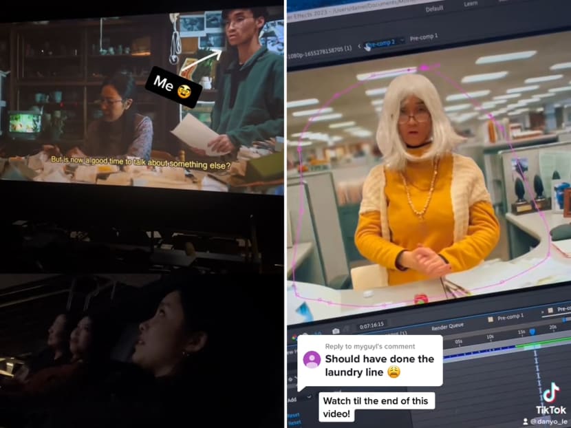 Screenshots from Daniel Le's viral TikTok video in which he edited himself into scenes from the movie Everything Everywhere All at Once to propose to his girlfriend. Screenshots from Daniel Le's viral TikTok video in which he edited himself into scenes from the movie Everything Everywhere All at Once to propose to his girlfriend.