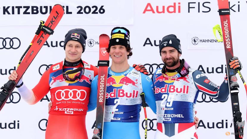 Alpine skiing-Franzoni wins Kitzbuehel downhill with Odermatt second