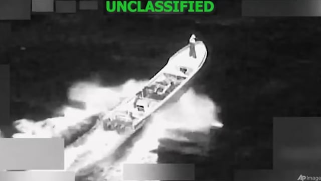 美国军方在东太平洋袭击一艘船 击毙两名涉毒品走私人士