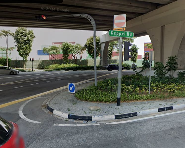 Police vehicle involved in accident with cyclist along Keppel Road, officer assisting with investigations