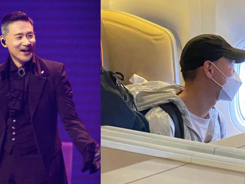 Jacky Cheung seen on SQ flight back to Hong Kong after first 3 nights of concerts in Singapore