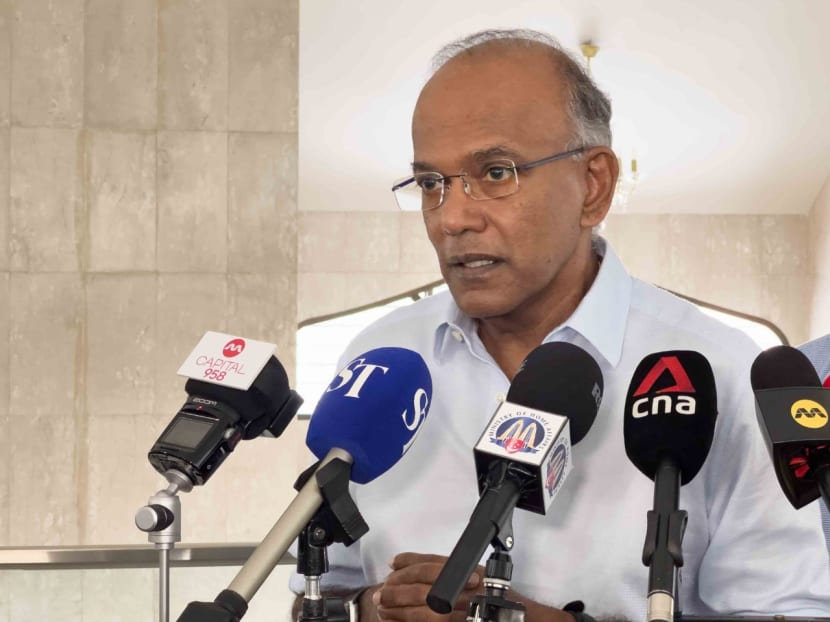 Law and Home Affairs Minister K Shanmugam addressing the media on Feb 1, 2023. Law and Home Affairs Minister K Shanmugam addressing the media on Feb 1, 2023.