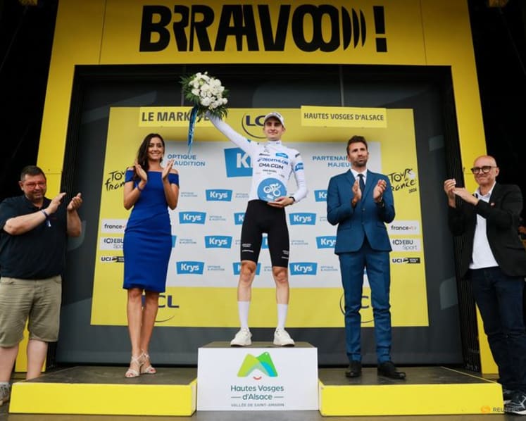 French teenager Seixas grabs white jersey as Tour podium dream gathers pace