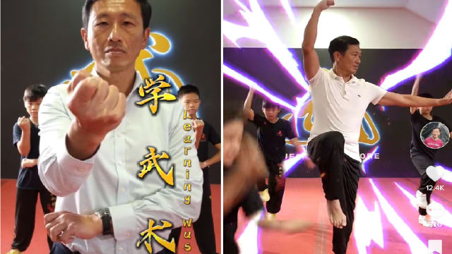 王乙康拍视频秀“武艺” 网民笑称他为“乙问”