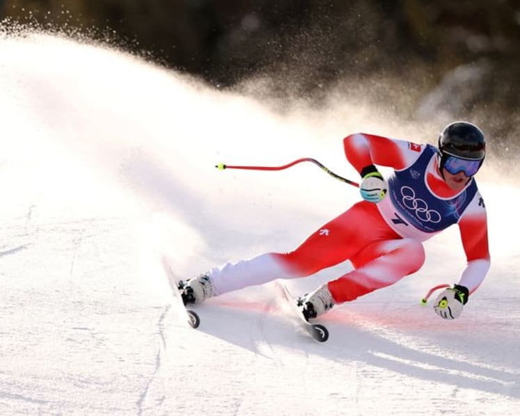 Alpine sking-Swiss golden boy Von Allmen wins super-G to complete hat-trick