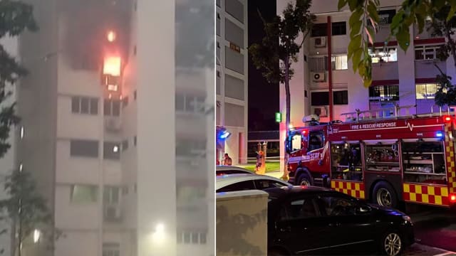 淡滨尼组屋单位起火 一人吸入浓烟送院