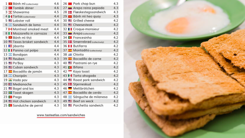 #trending: 'Singapore's kaya toast' in world's top 50 sandwiches list, Malaysians say it was 'stolen' from them