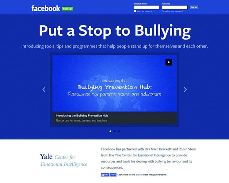 Facebook launches site against cyberbullying